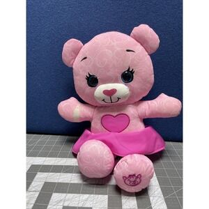Tomy Doodle Bear Plush Stuffed Animal Heart Belly Pink Skirt Washable 2020 15"